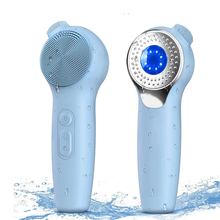 Cepillo Facial Sónico, cepillo facial de silicona hipoalergénica para limpieza suave y profunda.